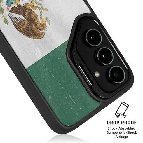 Mexico Flag Distressed Galaxy S24 FE Kickstand Case